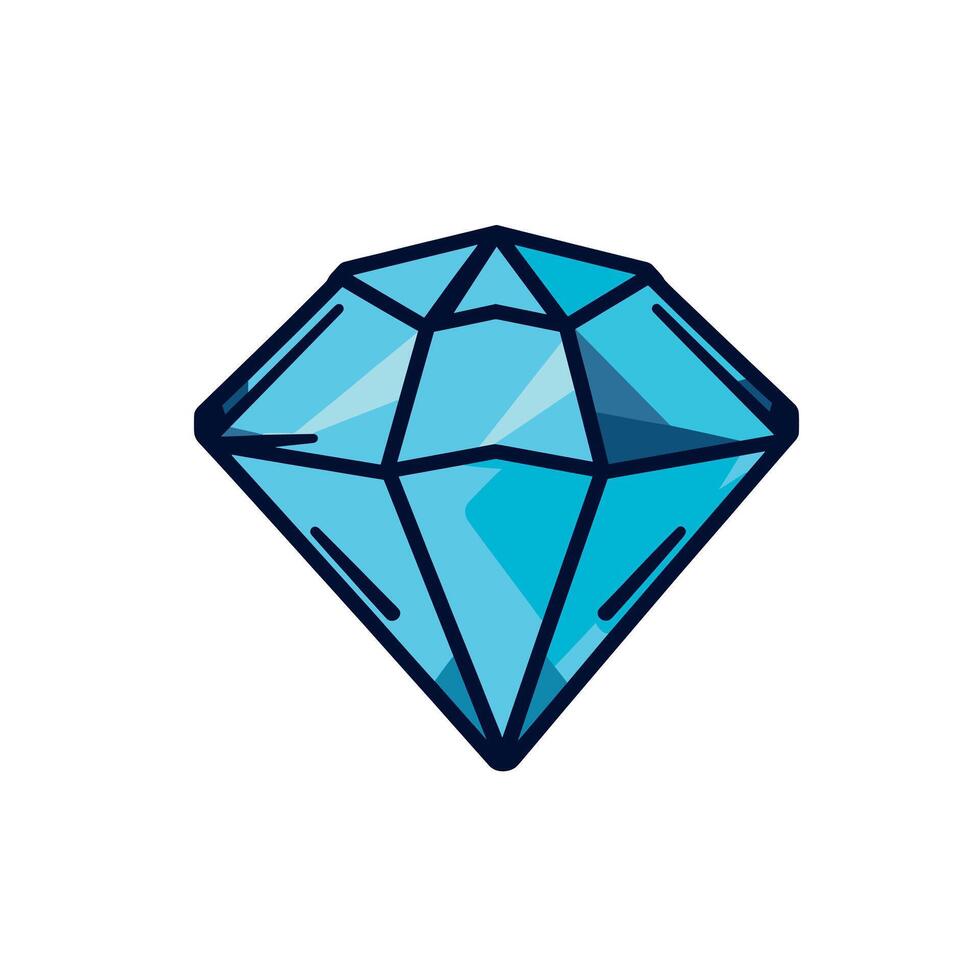Bright blue diamond illustration shining with brilliance vector