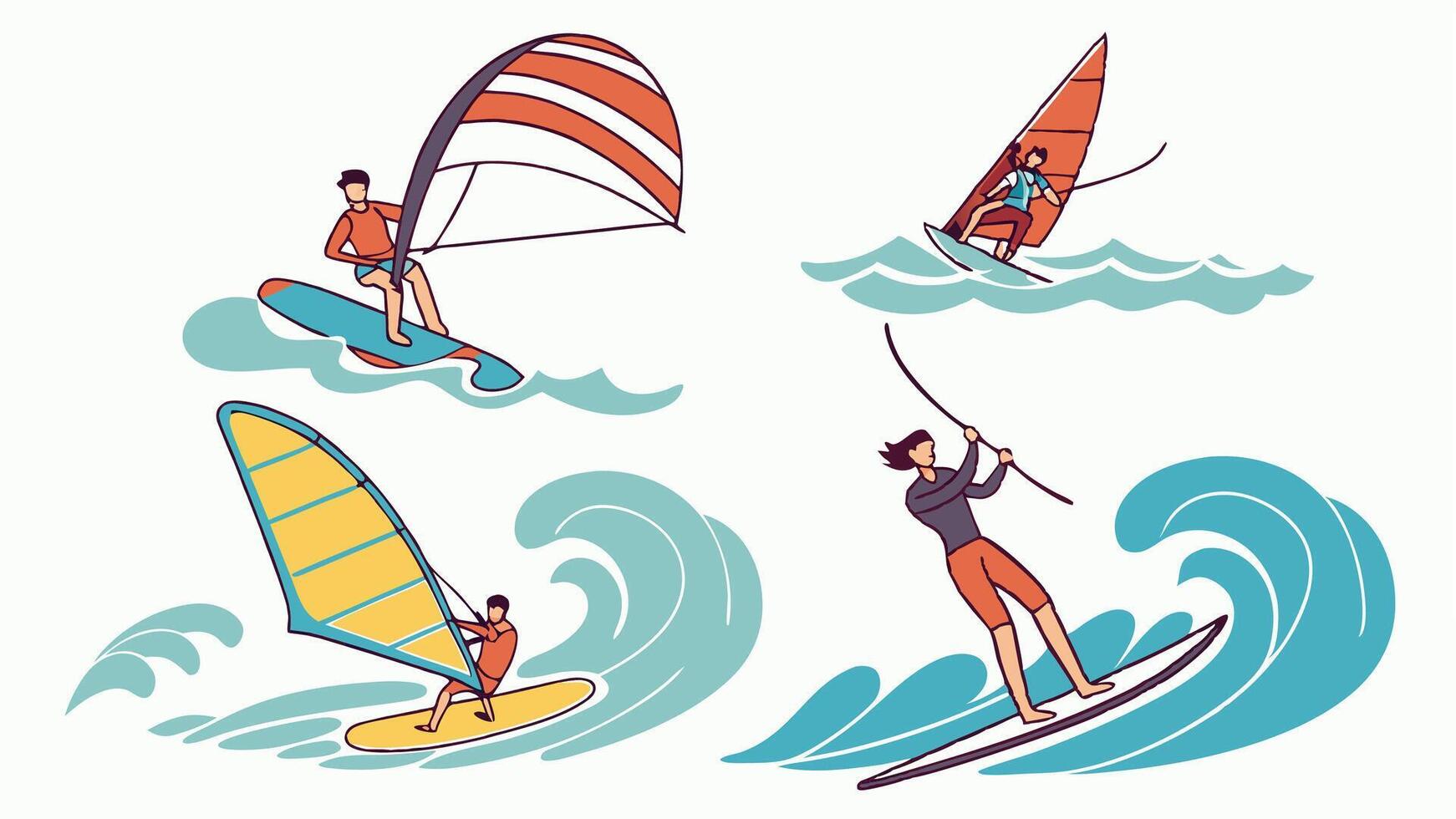People activity Watersport Surfing, Diving, Scuba On the Sea vector