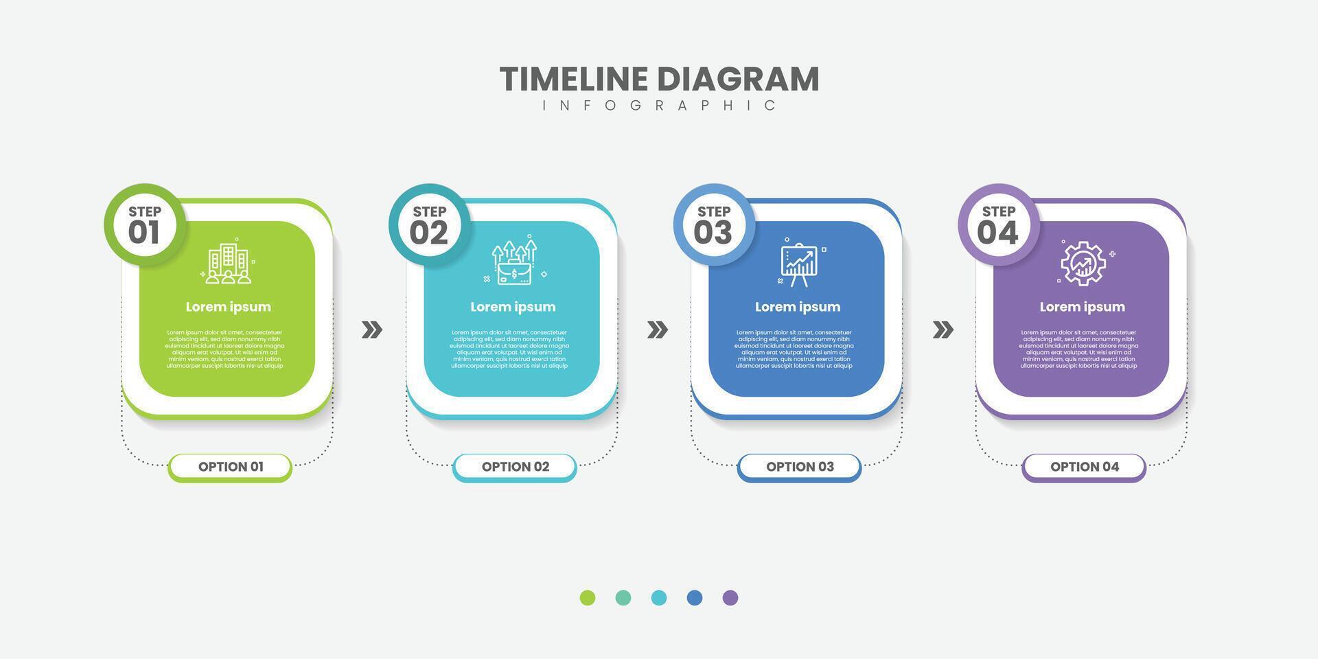 Infographic Illustration design template with icons and 4 options or steps. Can be used for process, presentations, layout, banner, info graph. element timeline 4 step option point vector
