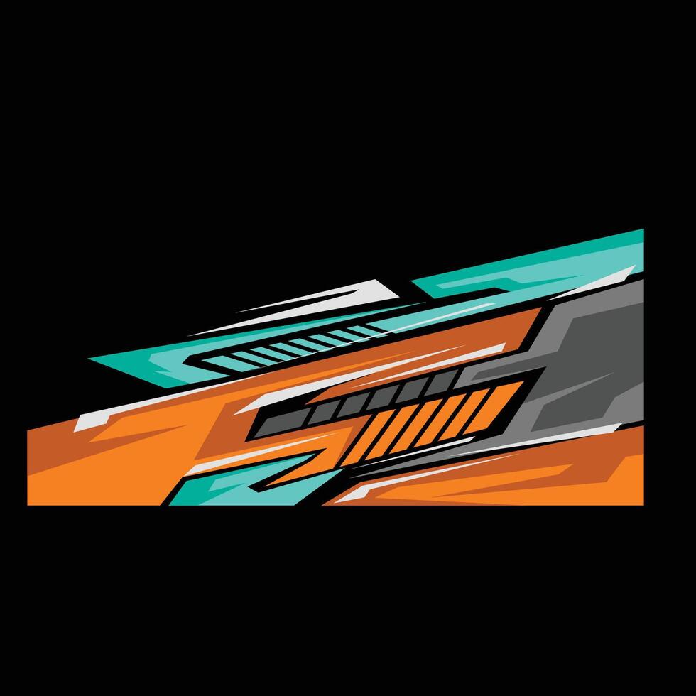 racing car body wrap sticker design. modern sticker with sharp line style is more elegant and looks good vector