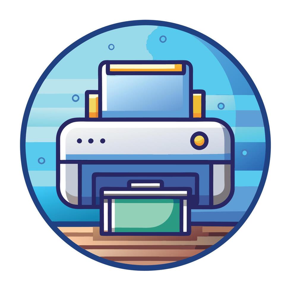 Modern Cute Printer Art illustration Design vector