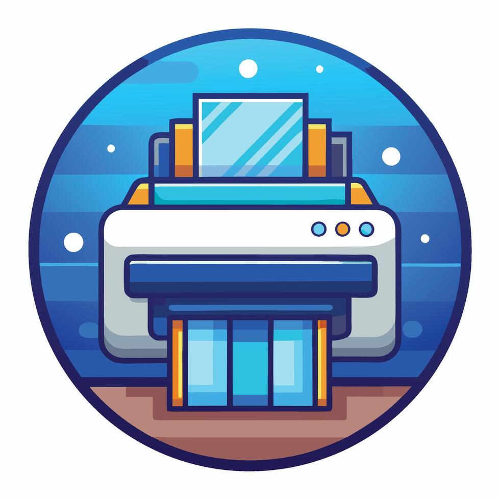 Cute Printer Illustration. vector