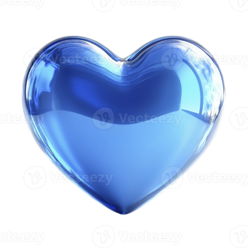 glossy heart isolated on transparent background png