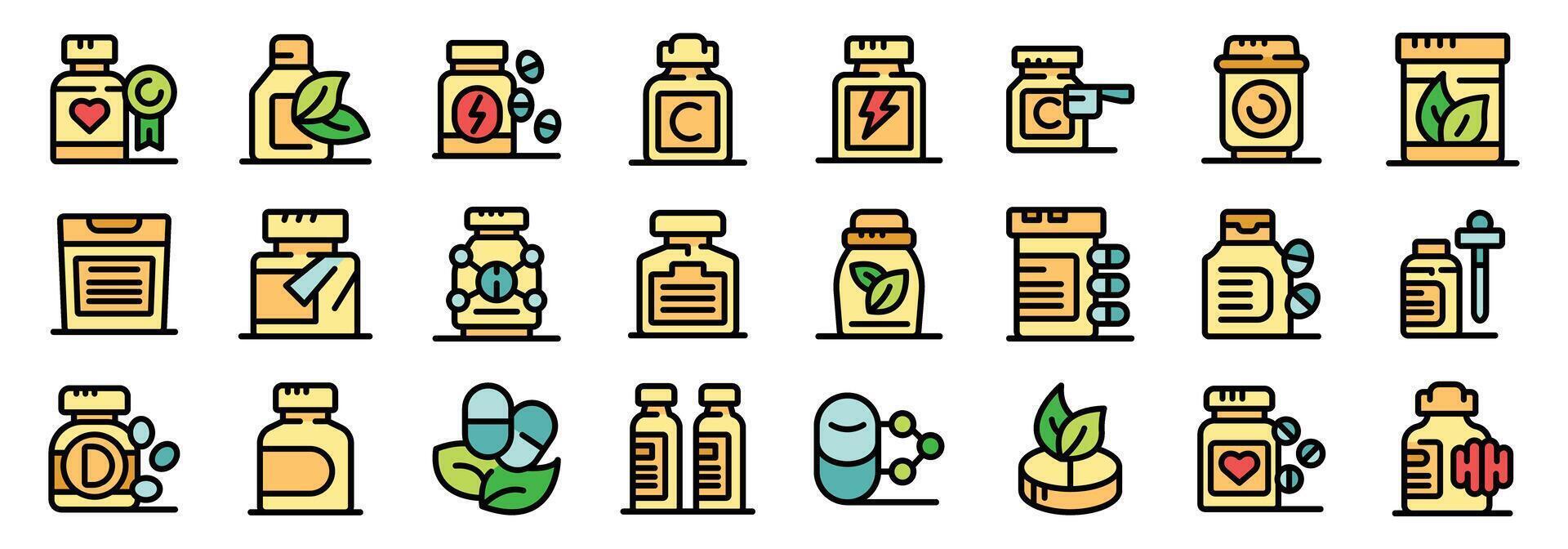 Food supplements promoting health and wellness through vitamins and minerals vector