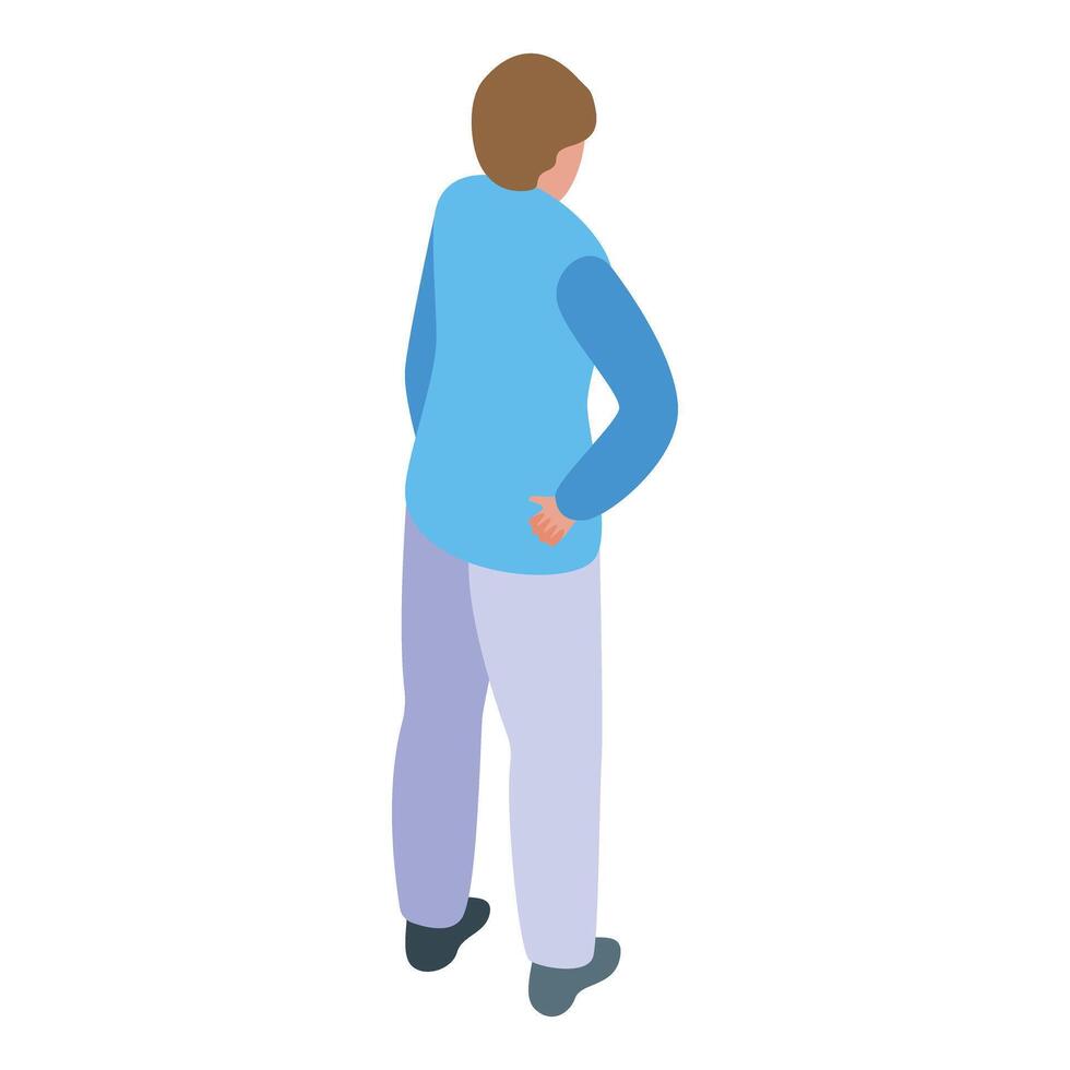 Nurse looking away with hands on hips isometric icon vector