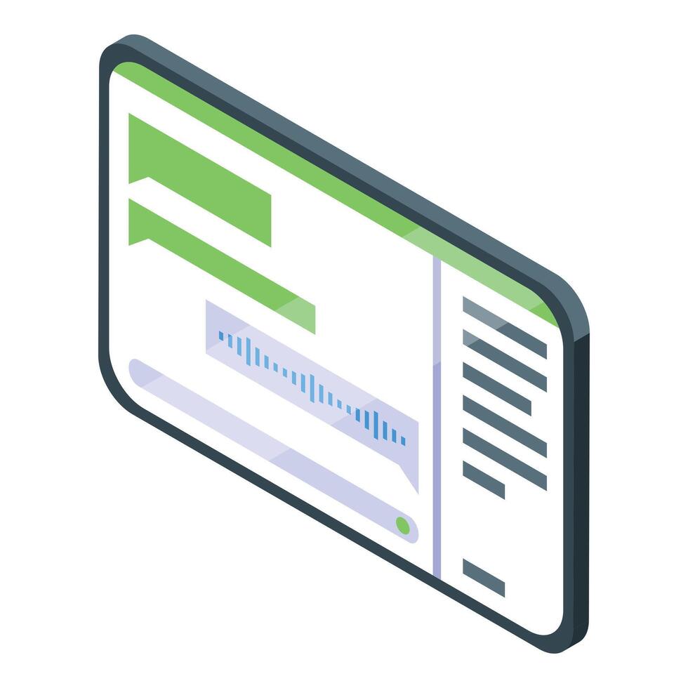 Voice message sending on smartphone messenger app with soundwave visualization vector