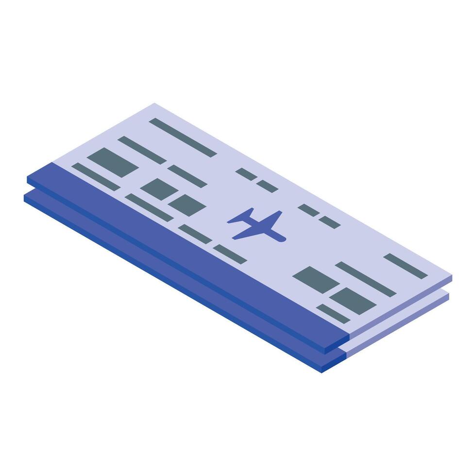 Two airplane boarding pass tickets isometric illustration representing travel vector