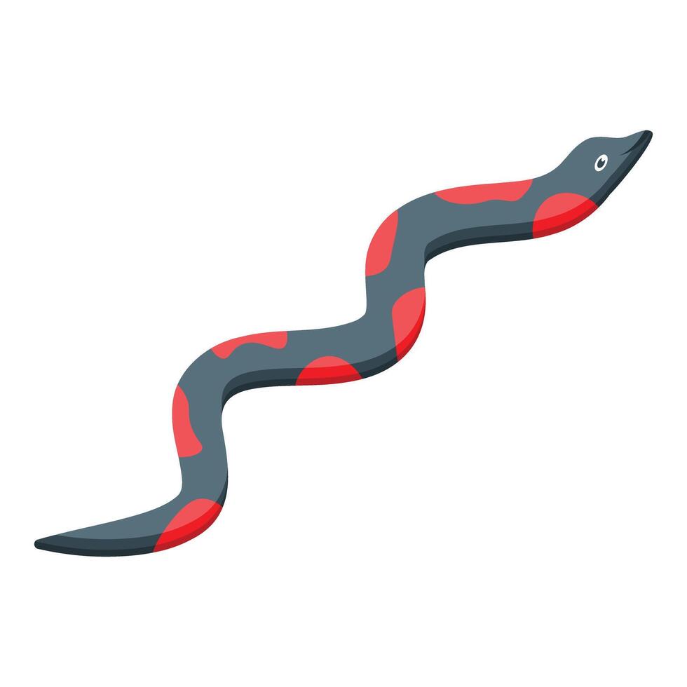Slithering gray snake with red spots isometric icon vector