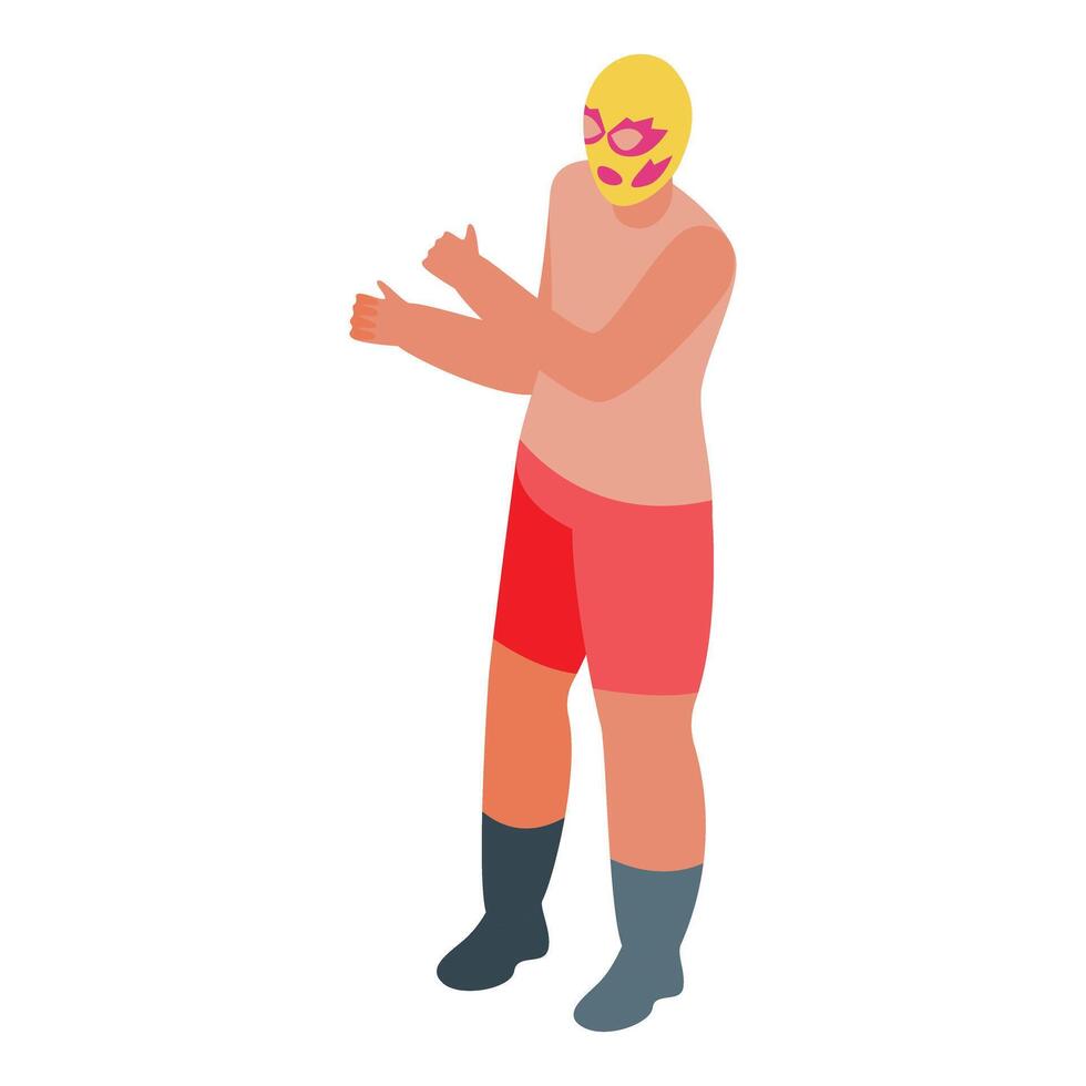Luchador performing during a wrestling match vector