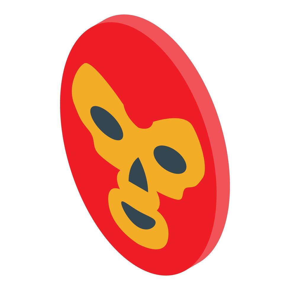 Red and yellow lucha libre mask representing mexican wrestling culture vector