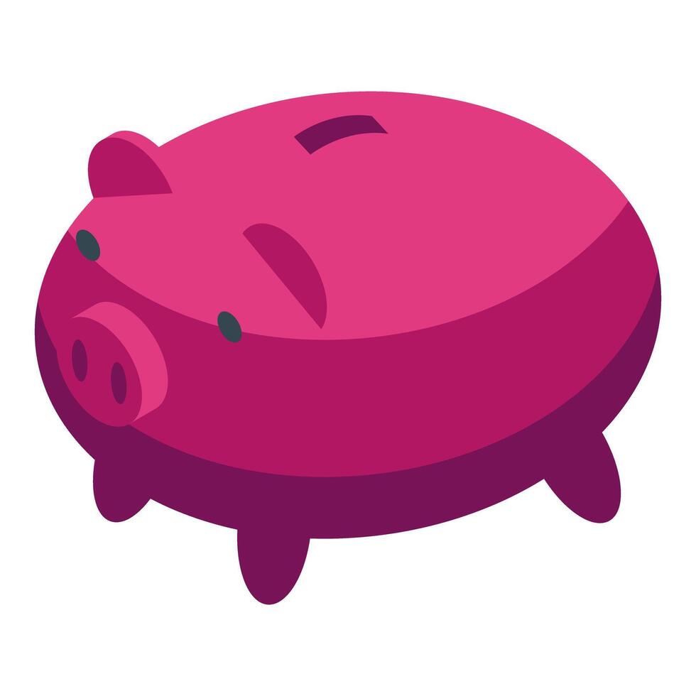 Pink piggy bank symbolizing saving and investment vector