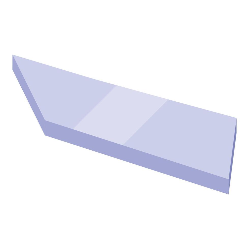 Lavender rectangular prism floating in white space vector