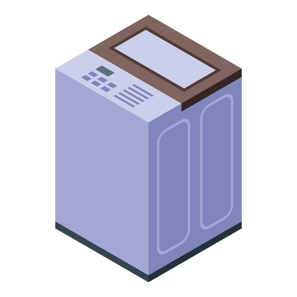 Modern portable air conditioner cooling a room isometric view vector