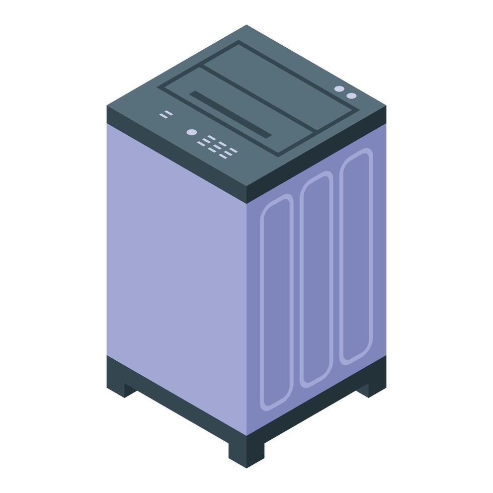 Modern washing machine cleaning clothes with isometric view vector