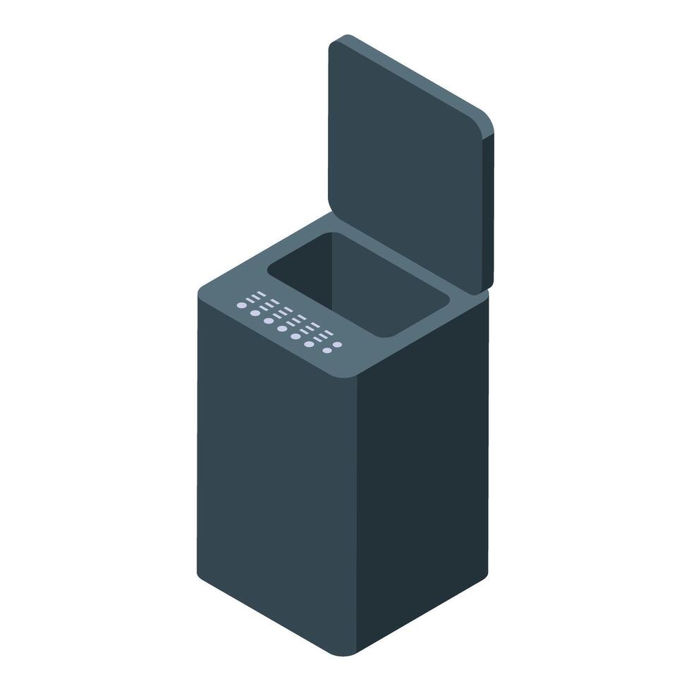 Modern washing machine with open lid, isometric view vector