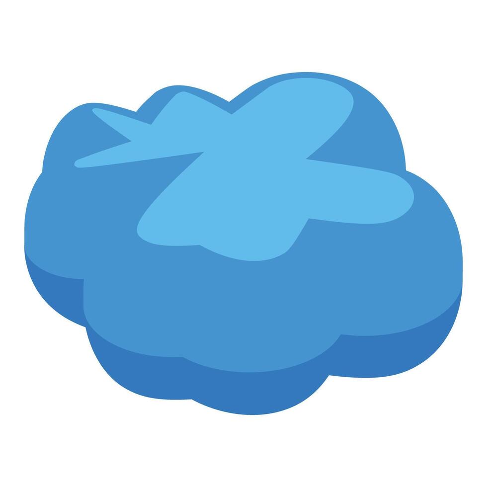 Blue cloud floating in the sky symbolizing online storage and computing vector