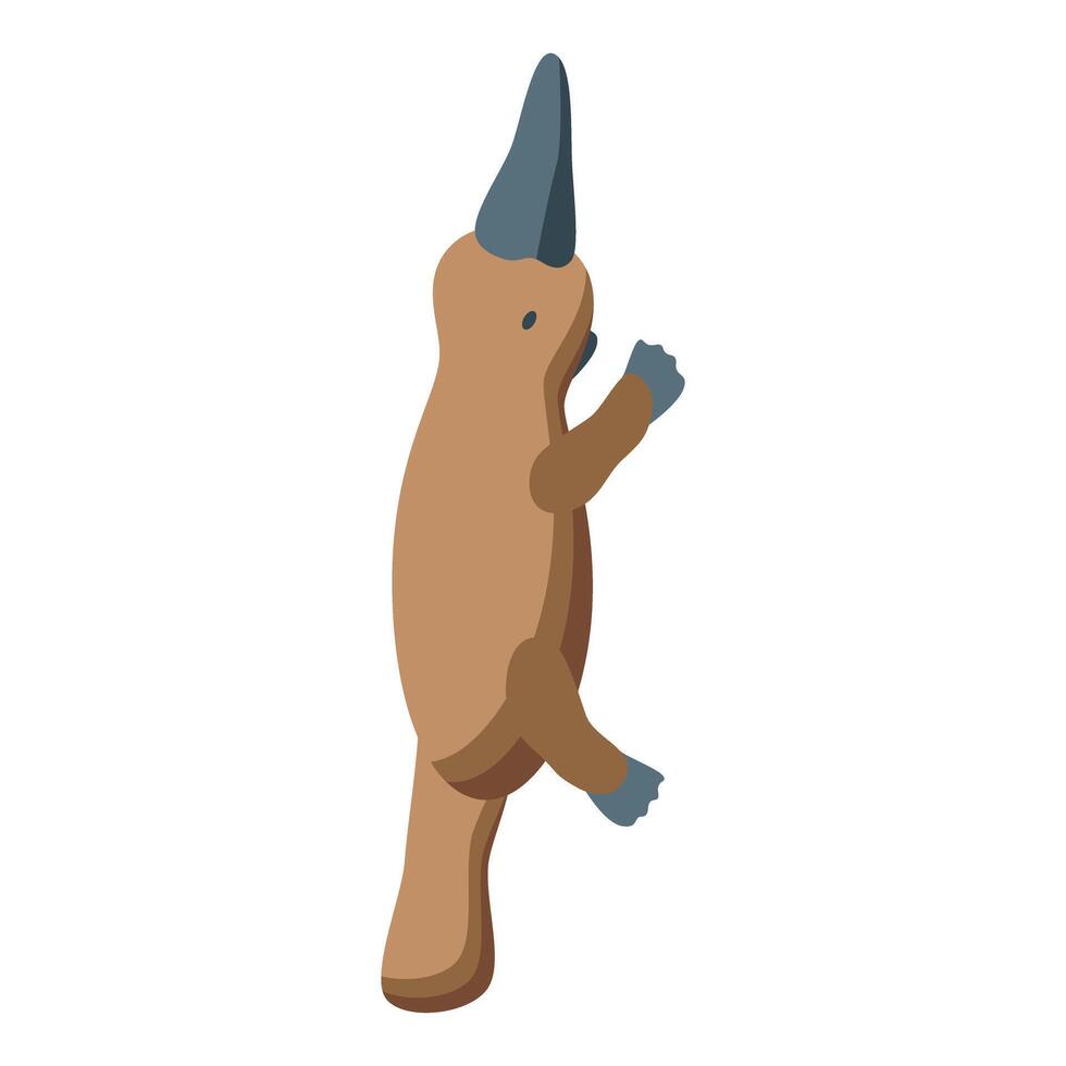 Platypus walking upright with webbed feet and duck bill vector