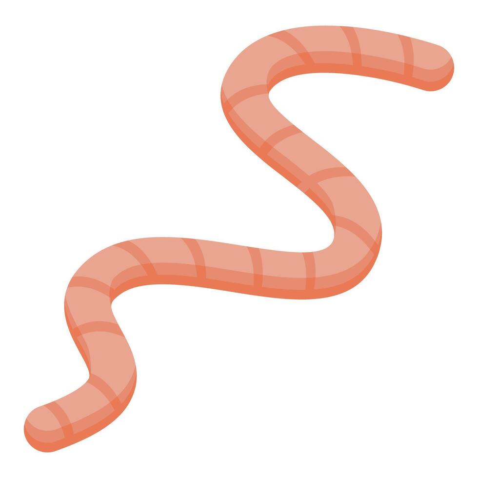 Earthworm crawling and creating isometric s shape vector