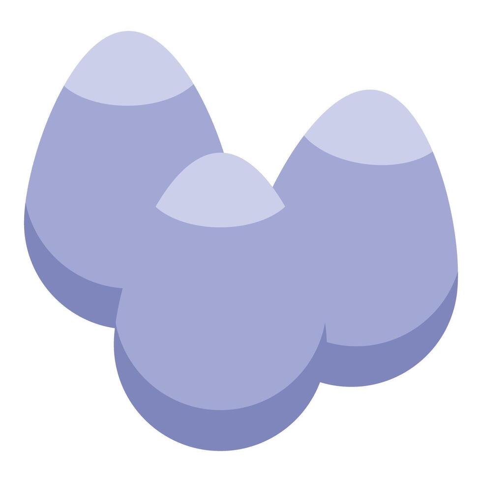 Three purple easter eggs forming a clover shape vector
