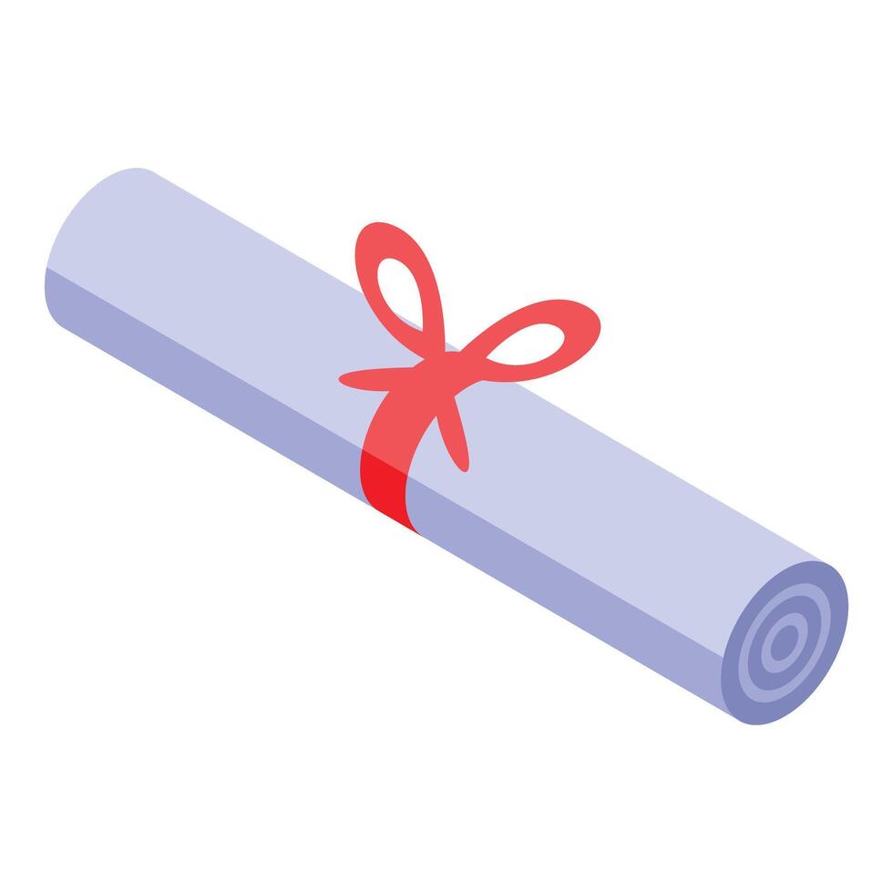 Rolled diploma tied with red ribbon symbolizing academic achievement vector