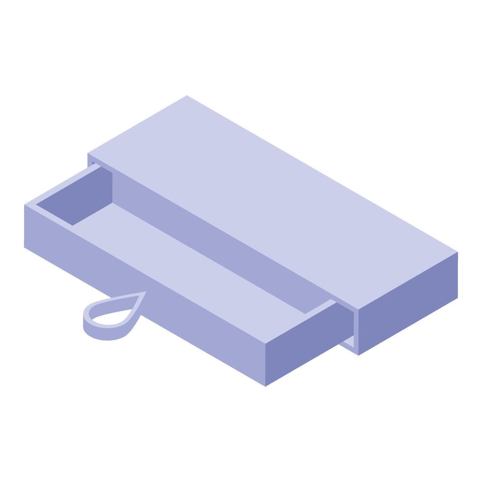 Empty open drawer isometric view showing inside compartment vector