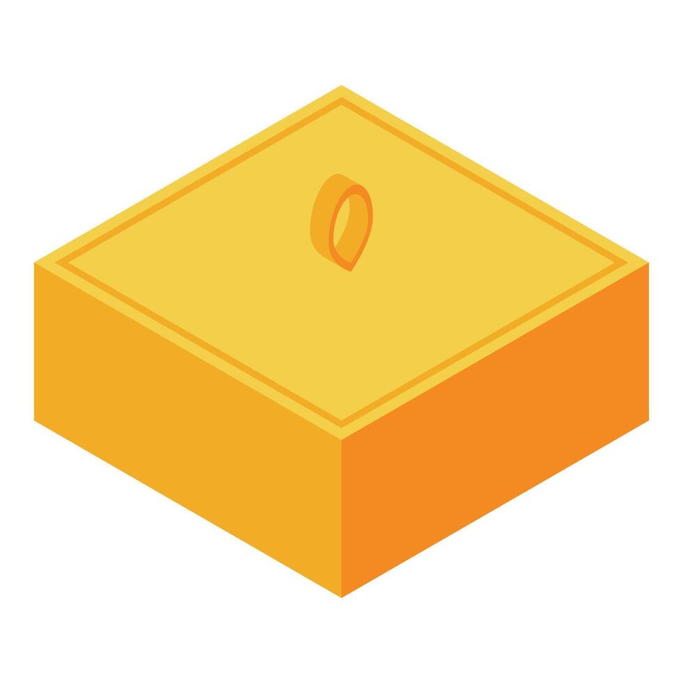 Gold ingot with handle in isometric view representing investment and finance vector