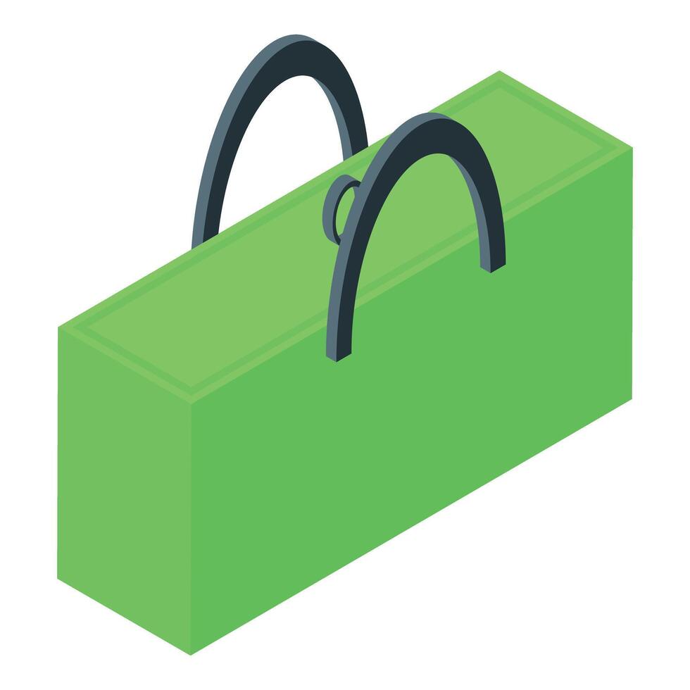 Green shopping bag with handles symbolizing purchasing power vector