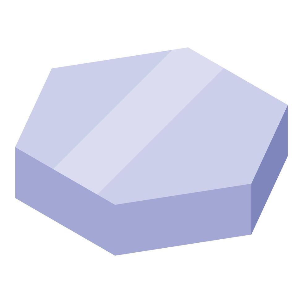 Light purple hexagonal pill resting on white background vector