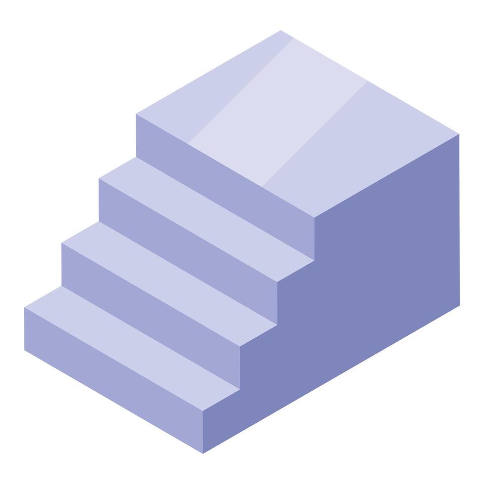 Staircase in isometric projection going up reaching a platform vector