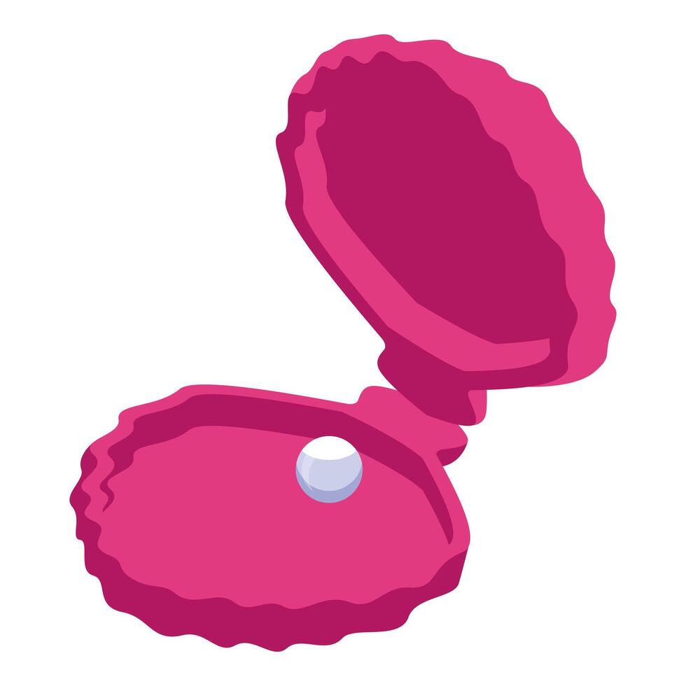 Pink seashell containing white pearl, marine treasure unveiled vector