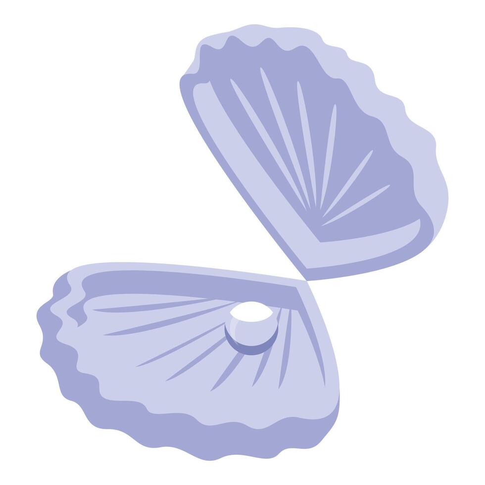 Open shell revealing a precious pearl inside vector