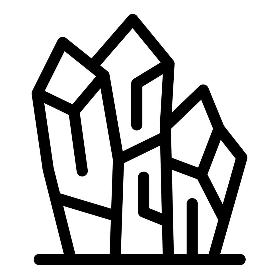 Growing quartz crystals with bold lines and facets vector