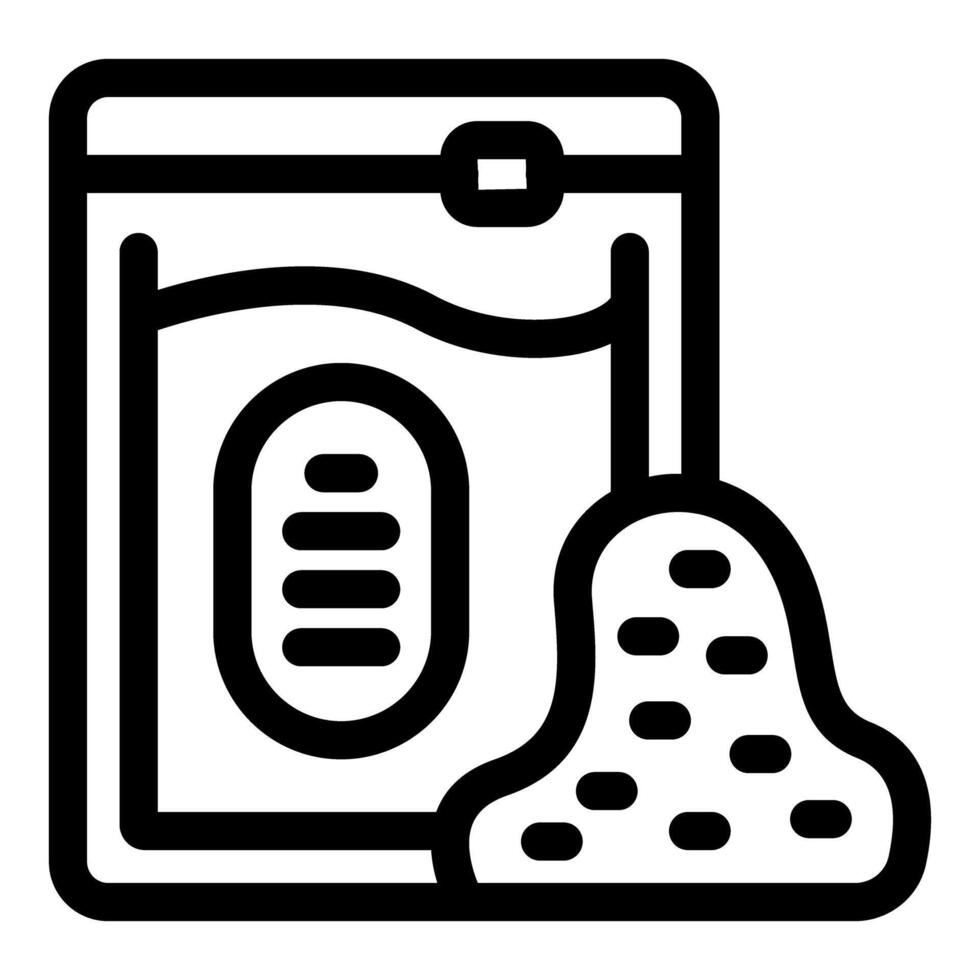 Seed packet being opened, revealing seeds for planting and gardening vector