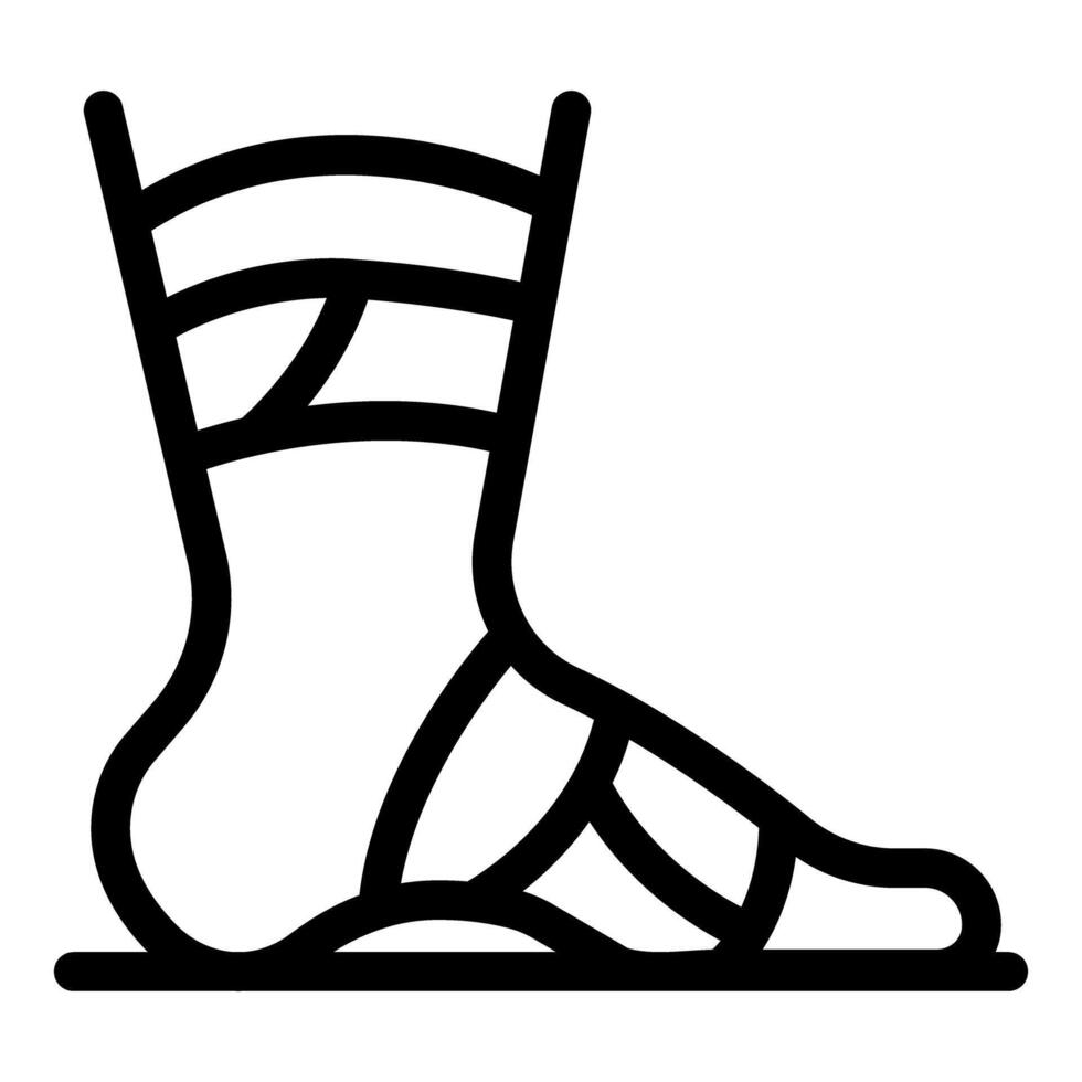 Bandaged foot with elastic bandage and sandal representing injury and recovery vector