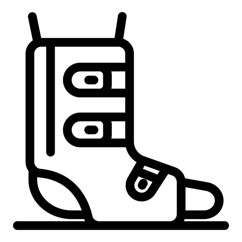 Orthopedic boot stabilizing injured foot and ankle, aiding recovery and mobility vector