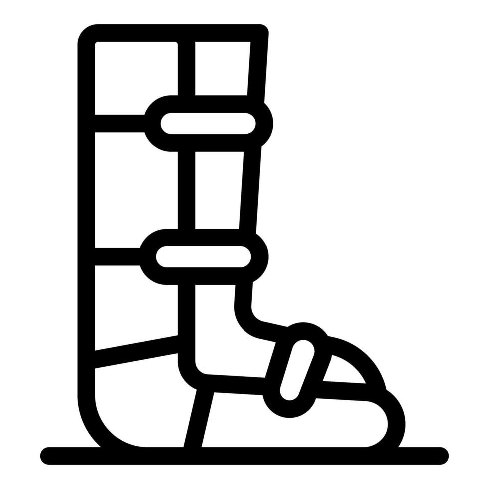 Orthopedic boot protecting injured leg and foot, providing support and stability during recovery vector