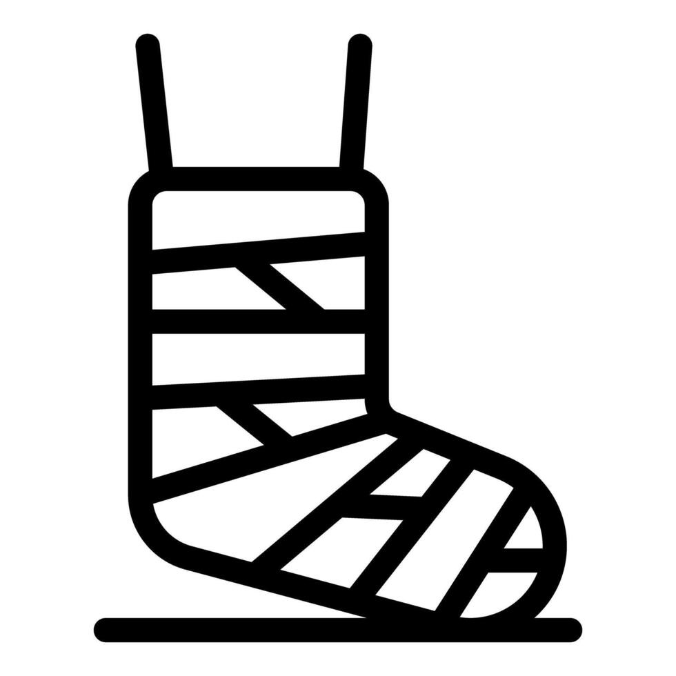 Bandaged leg representing orthopedics and bone fracture healing vector