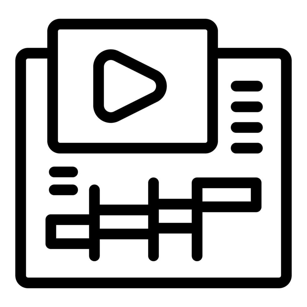 editing software interface with play button and timeline showing vector