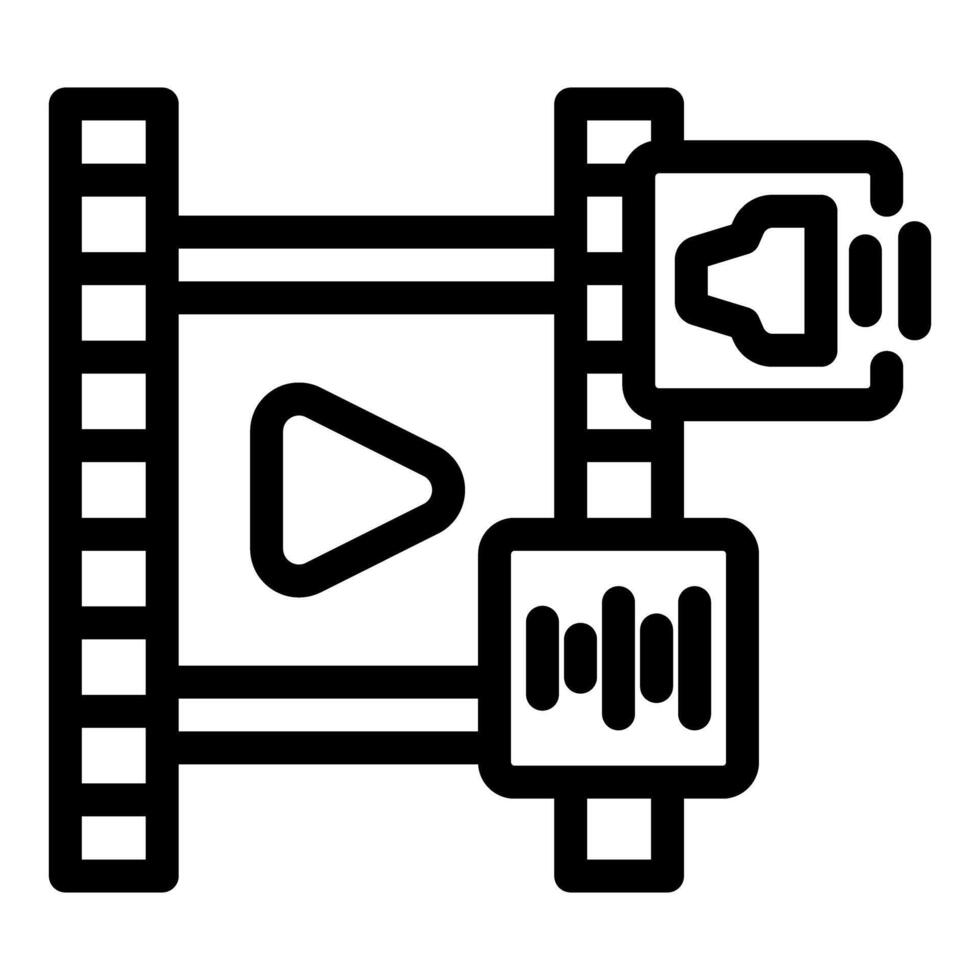 editing software processing audio and tracks with play button, volume control and soundwave display vector