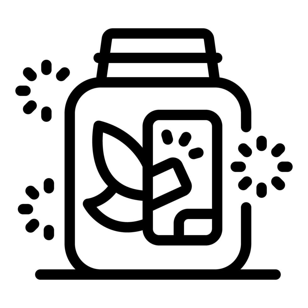 Herbal pills for promoting a healthy lifestyle inside a shining plastic jar vector