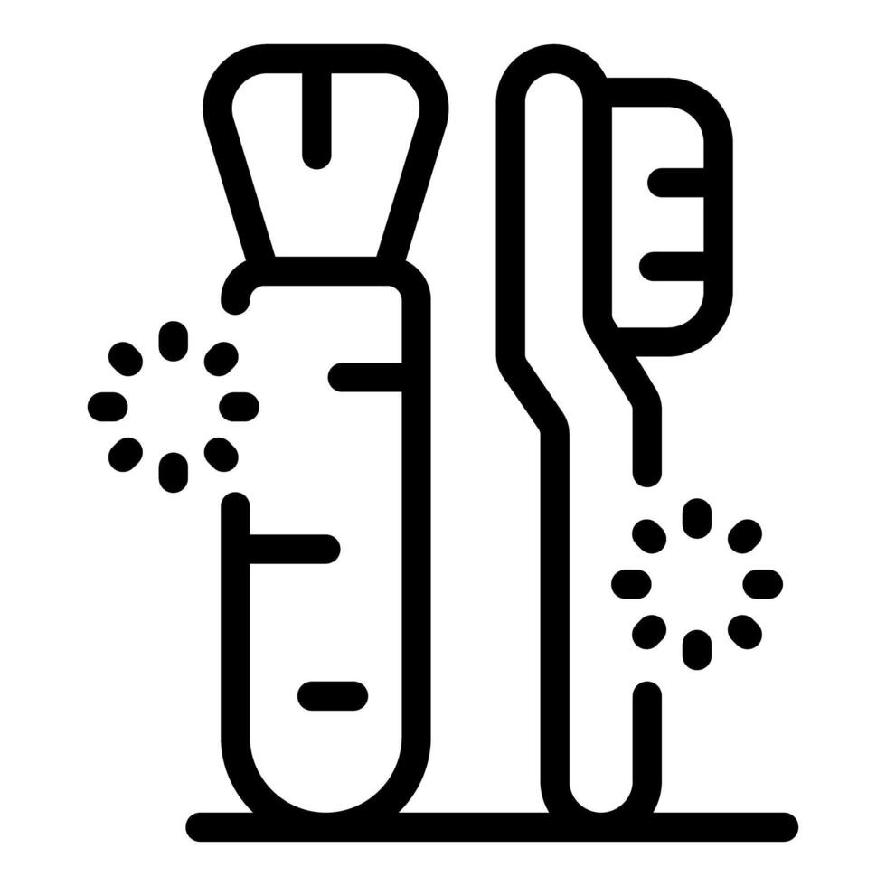 Nano toothbrush and toothpaste protecting from bacteria, nanotechnology for oral hygiene vector
