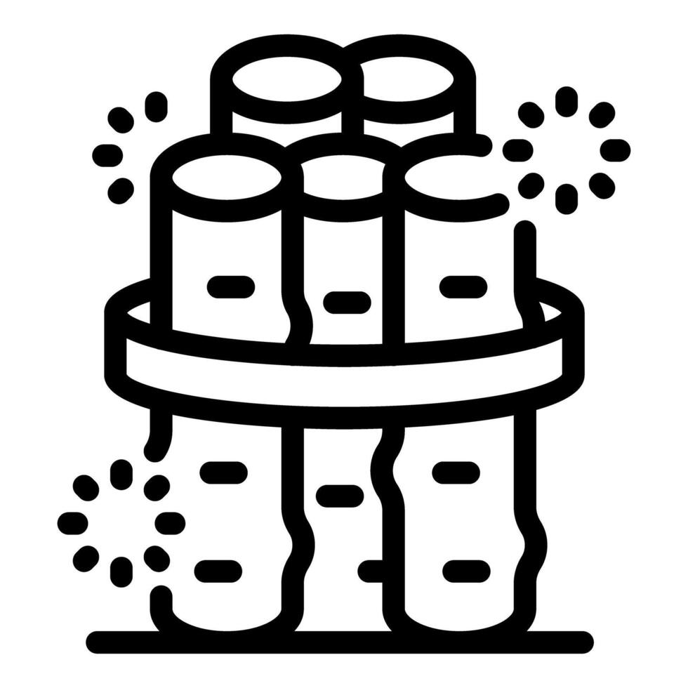 Dynamite bundles exploding with sparks, construction demolition or mining operation vector
