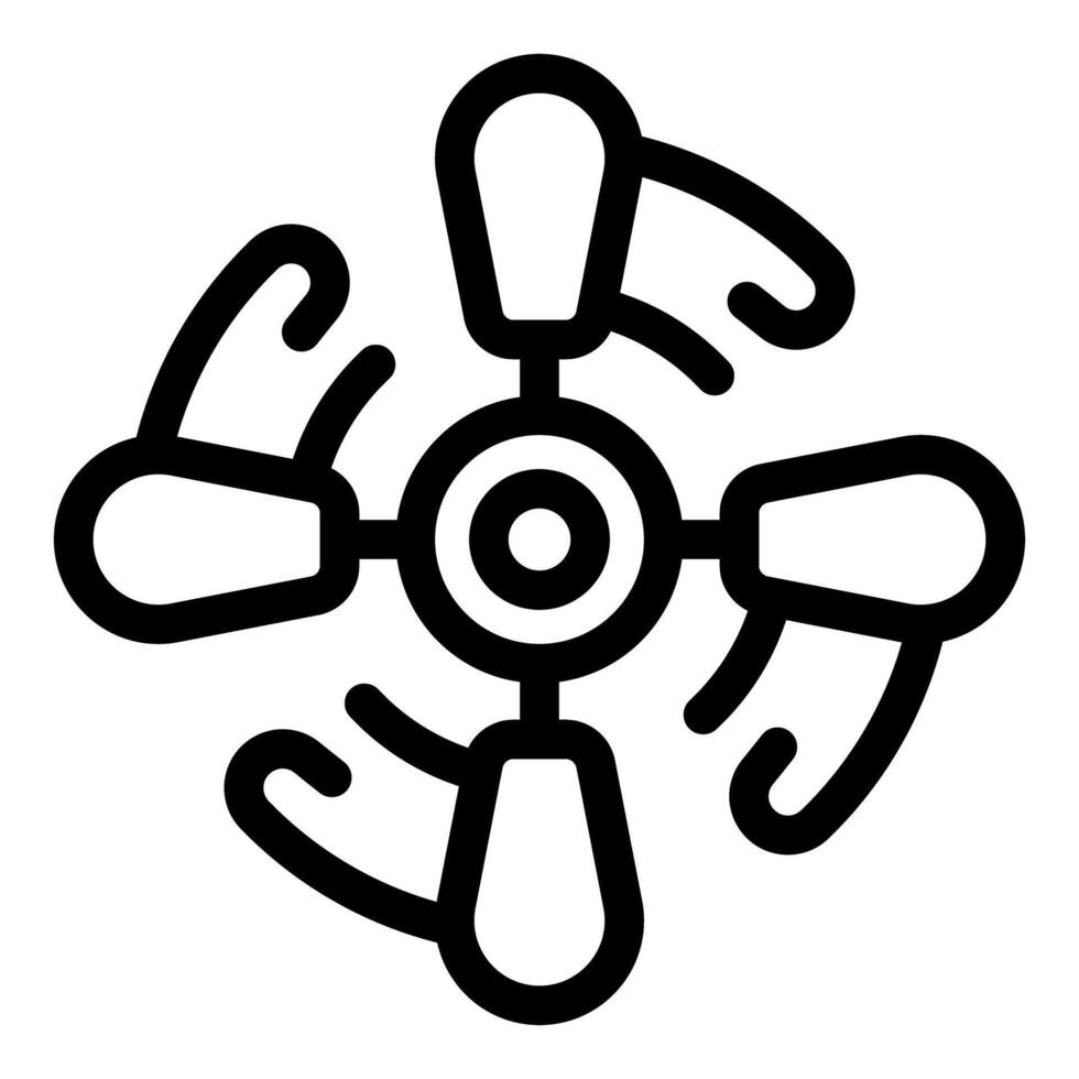 Drone rotating blades generating airflow while flying vector