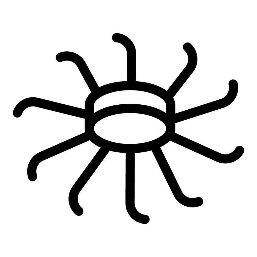 Virus or bacteria spreading its tentacles, contagious pathogen, microscopic view vector