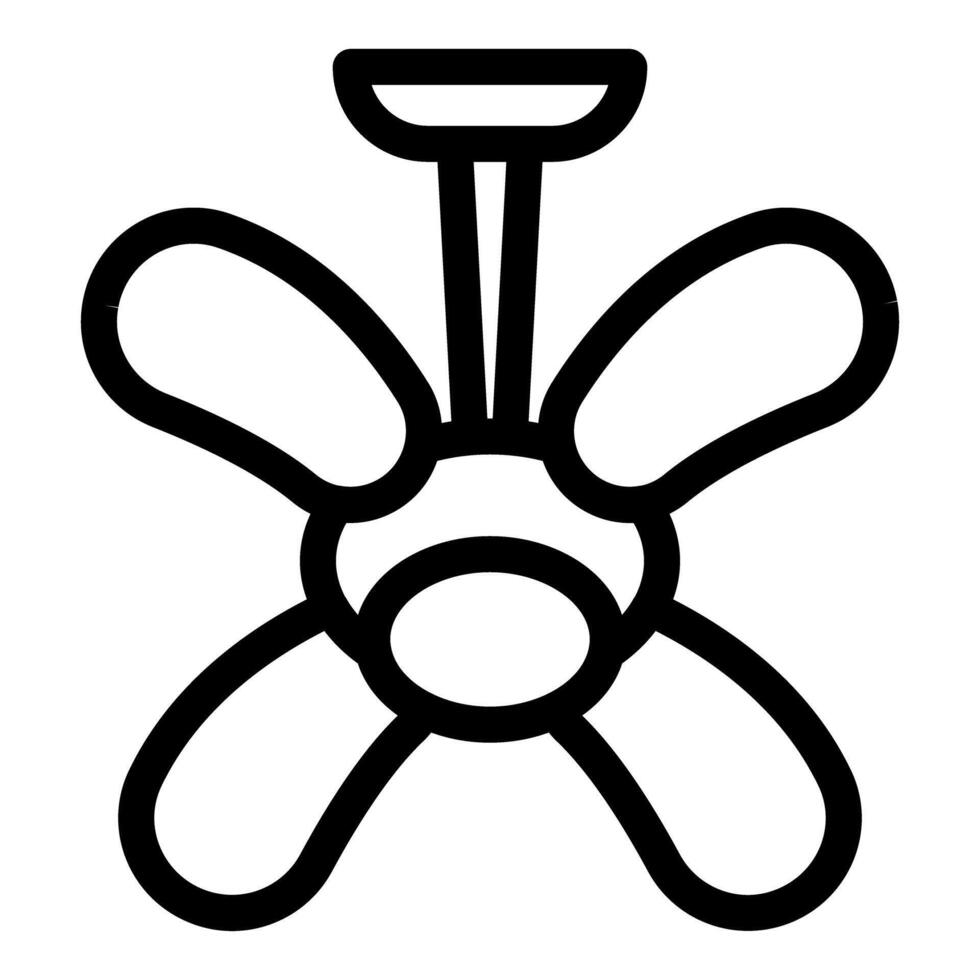 Ceiling fan rotating and providing cooling airflow vector