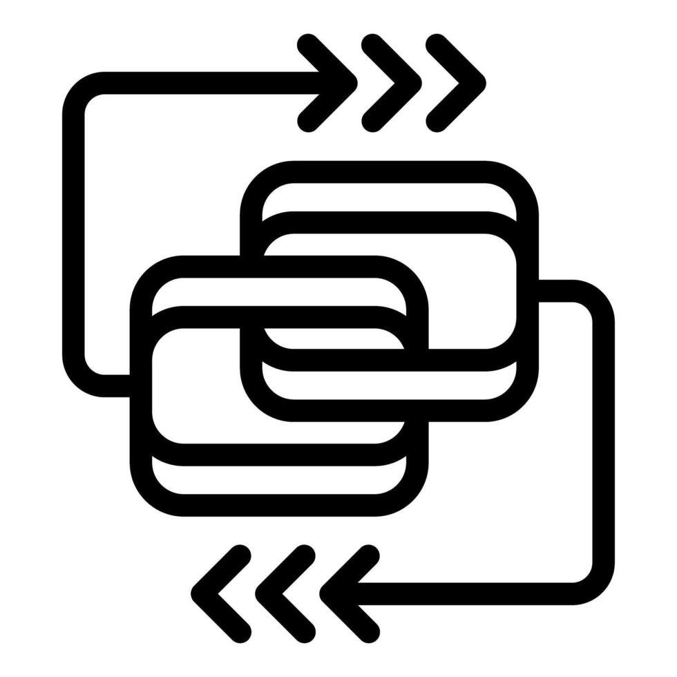 Interconnected data flowing seamlessly through digital chain links vector