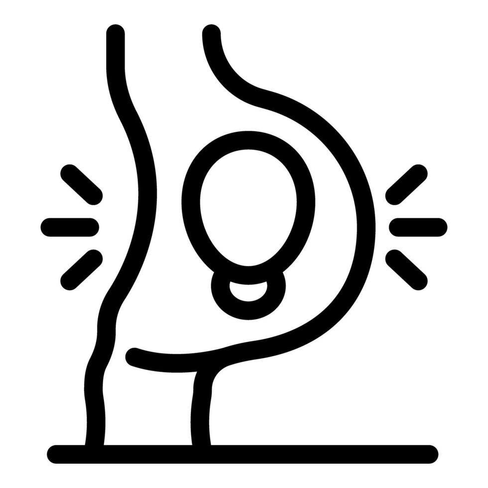 Hernia pain showing through stomach bulging icon vector