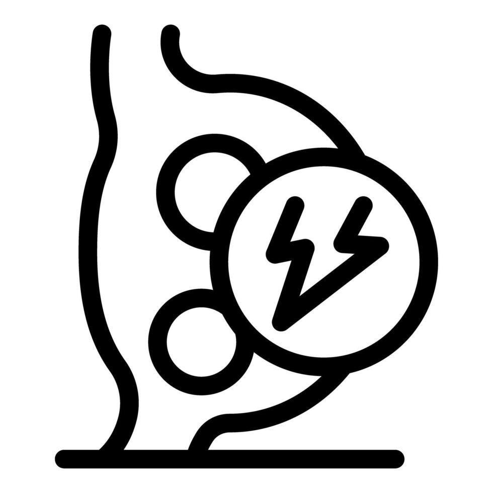 Electric shock during pregnancy causing abdominal pain vector