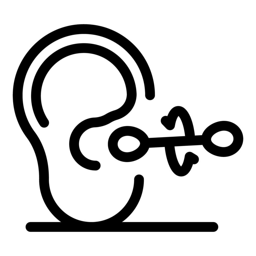 Ear piercing tool inserting jewelry into ear for body modification vector