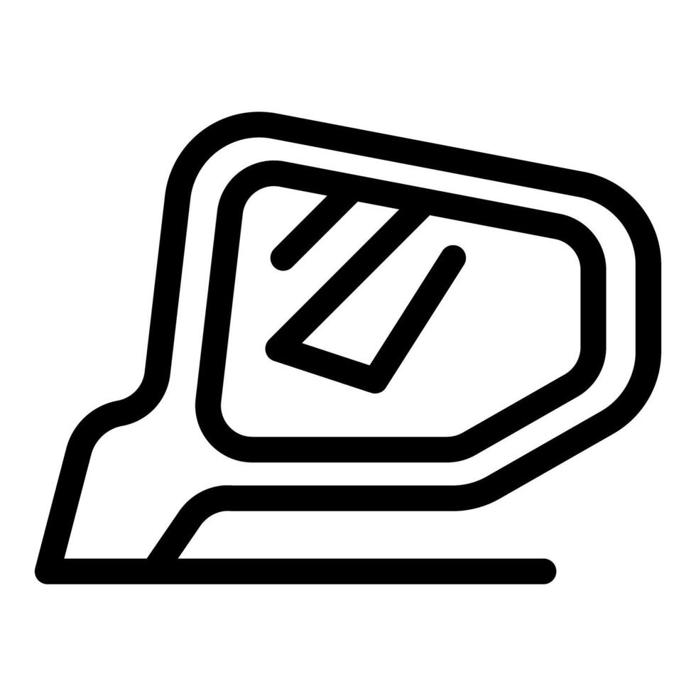 Car side rearview mirror reflecting light, automotive safety icon vector